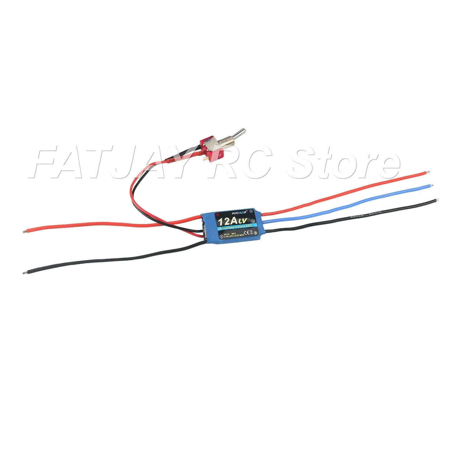 12A 2-3S Switch-Powered ESC FATJAY FLYCOLOR No Throttle Needed Electronic Speed Controller for Lab Brushless Motor