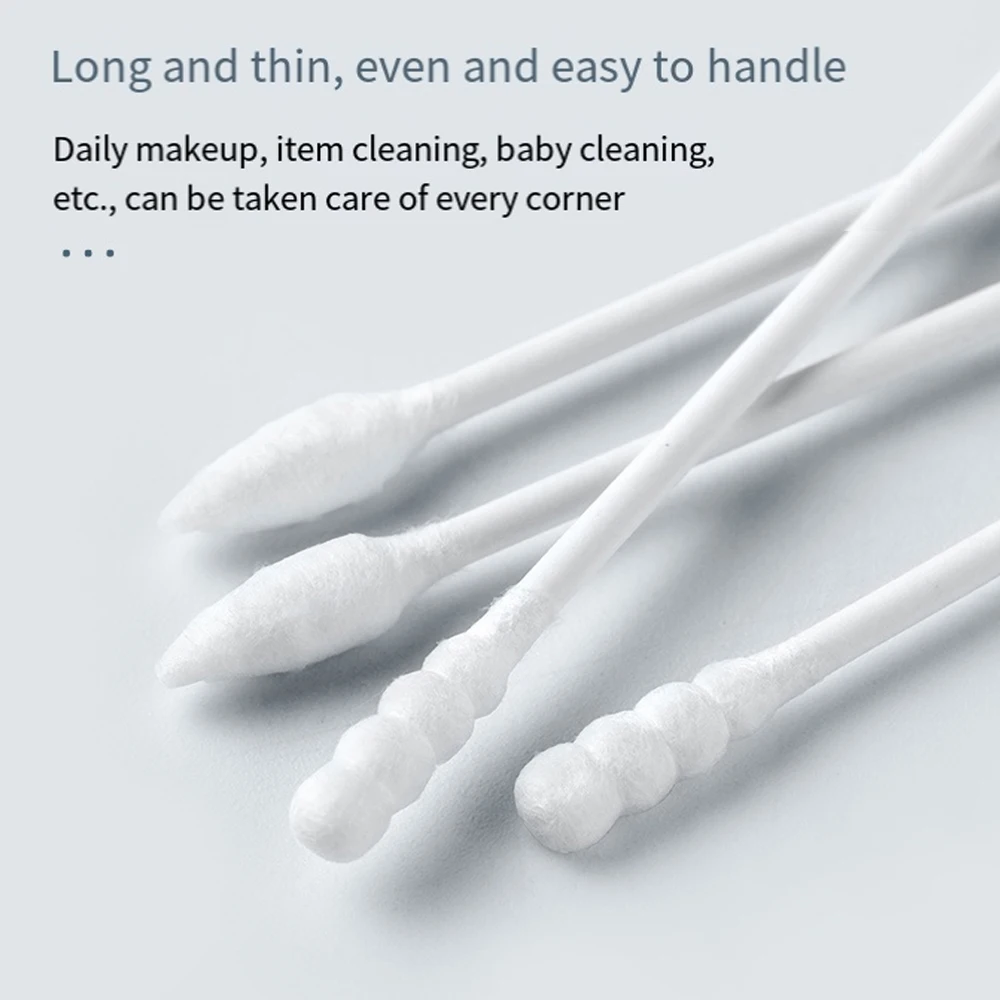 Disposable Cleaning Cotton Buds Double-headed Spiral Tip Cotton Swabs Eyelash Extension Glue Removing Tools Cosmetic Cotton Swab