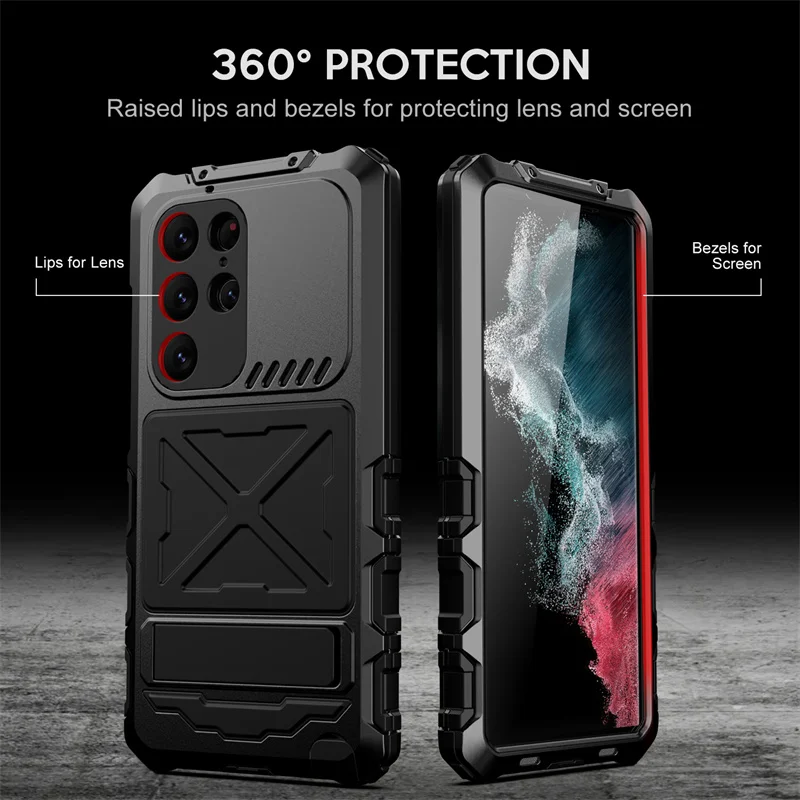 

Suitable for Samsung Galaxy S23Ultra S24Ultra Ultra Portable Heavy-duty Protective Armor Metal Aluminum Phone Shockproof Cover