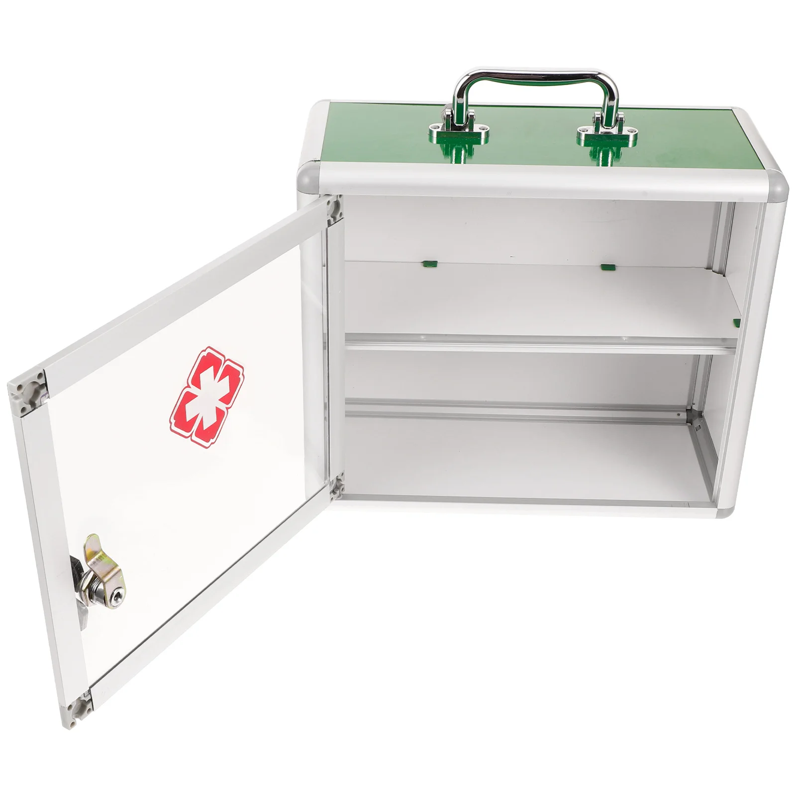 

Wall Mounted First Aid Kit Holder Plastic Medicine Case for Home Office Car HR 680 Multi Layer Space Saving Transparent Door