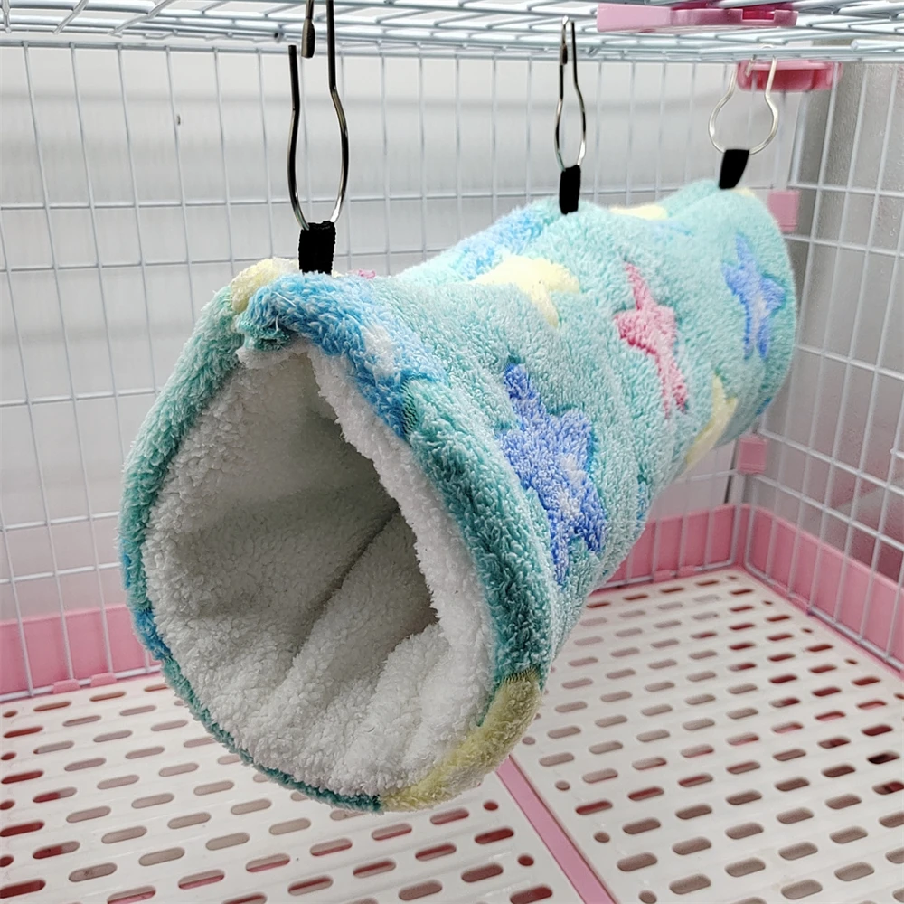 Herz Solf Baumwolle Plüsch Hamster Spielen Tunnel Winter Warme Nest für Frettchen Meerschweinchen Eichhörnchen Kleine Haustier Spielzeug Zubehör – Detail 6