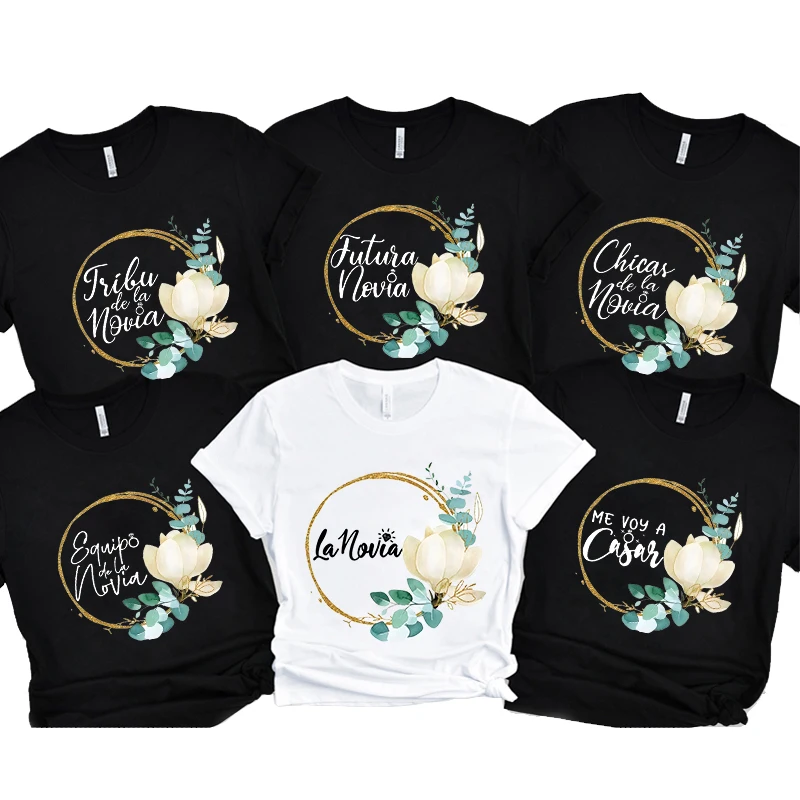 

Spanish Women Single Farewell Bachelorette Party Blouses Future Team Bride T-shirt Bridal Shower Wedding Engagement Y2k Tops