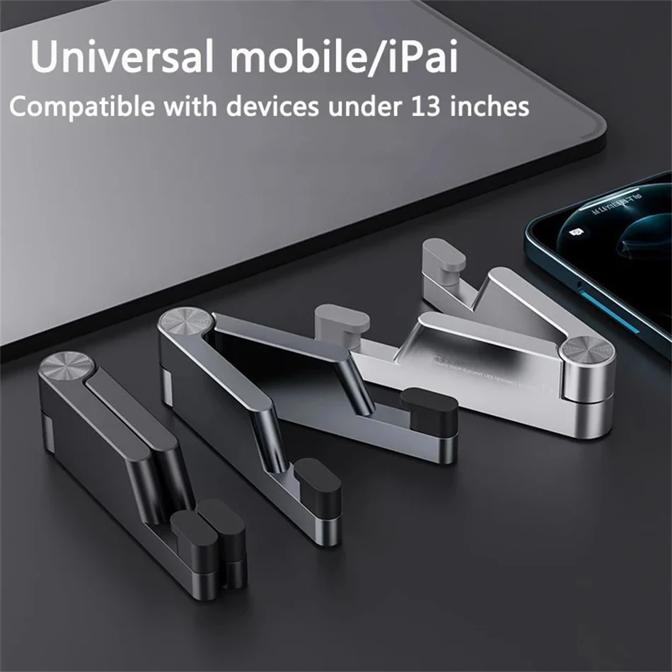 Lovebay Universal Mini Aluminum Portable Folding Desk Mount Holder Bracket Mobile Phone Cradle Foldable Stand for Cellphone iPad