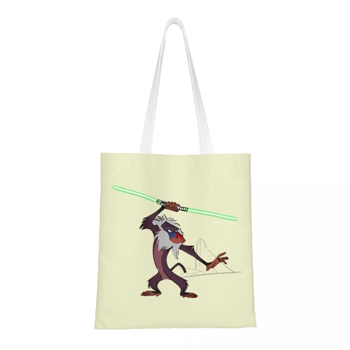 Master Rafiki The Wise Lion King Canvas Tote Bag Eco-Friendly Large Capacity Shopping Bag for Unisex Student Bags