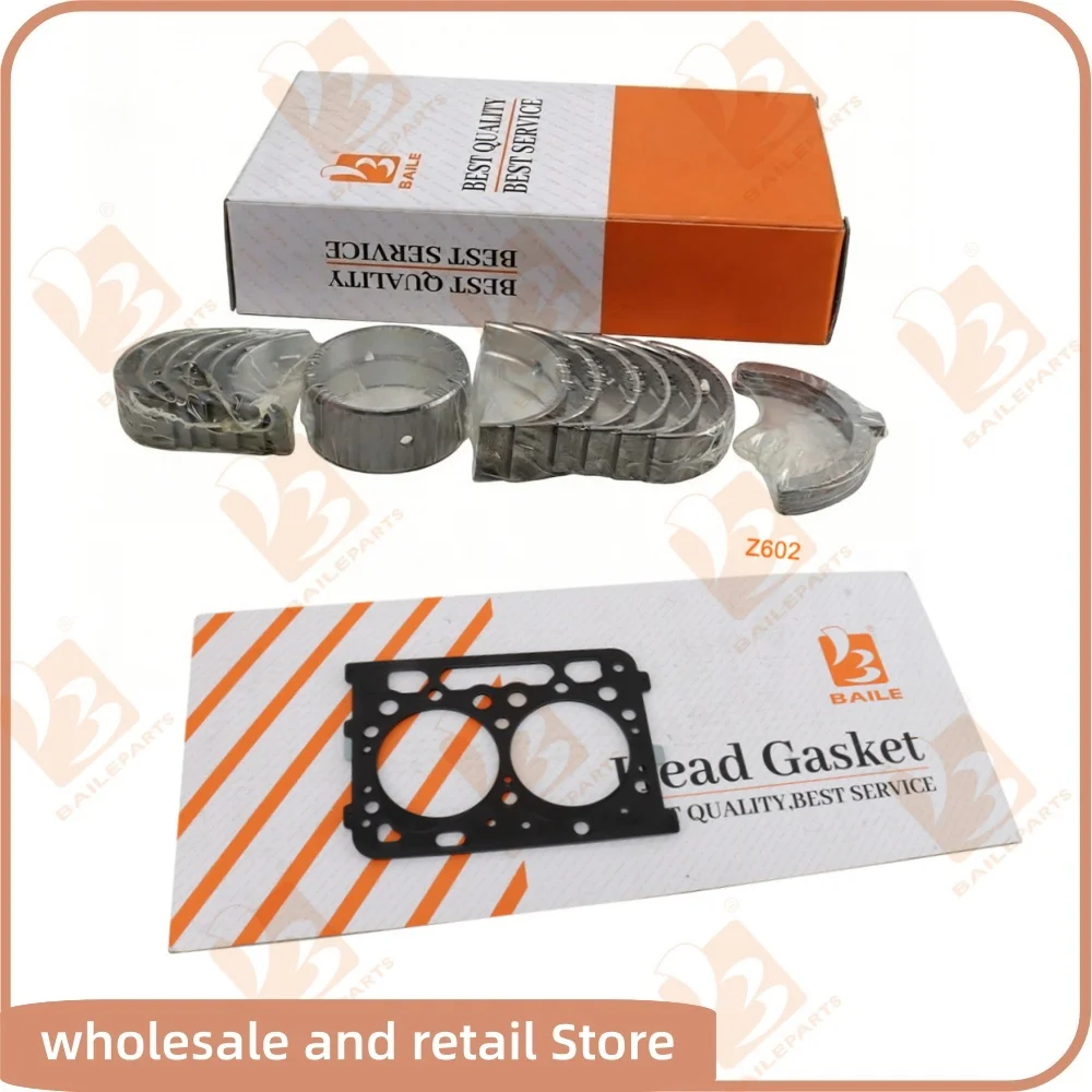 

For Kubota Z602 Crankshaft Main Bearing & Con Rod Bearing Cylinder Head Gasket Excavator Spare Parts Overhaul Rebuild Kit Set
