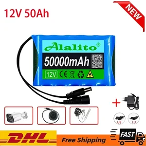 Asli BARU Portabel Super 12 V 50000 mAh Baterai Lithium Ion Isi Ulang Kapasitas DC 12.6 V 50Ah CCTV Cam Monitor + 10 baterai 50ah penjualan terbaik - №