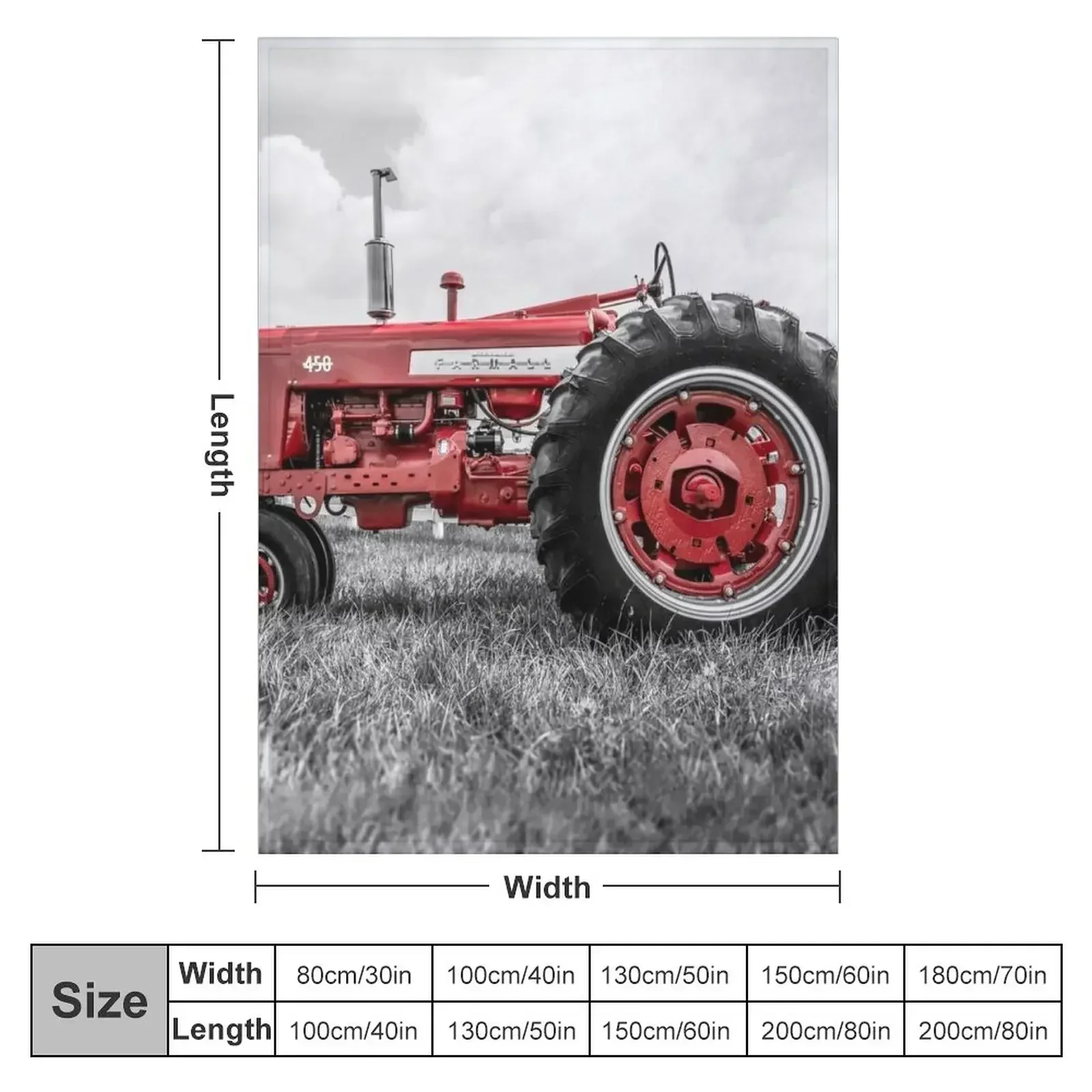 Vintage IH 450 Selective Red Throw Blanket Vintage Sofa Throw Flannel Beach For Sofa Thin Picnic Blankets