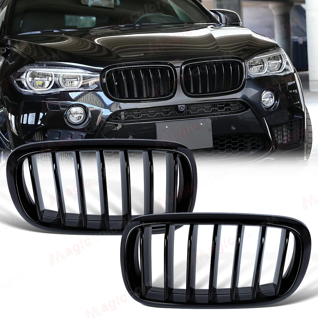 

Front Hood Kidney Grille Bumper Black Grill Replacement Part For BMW F15 X5 F16 X6 2014-2017 Front Grille Car Accessories