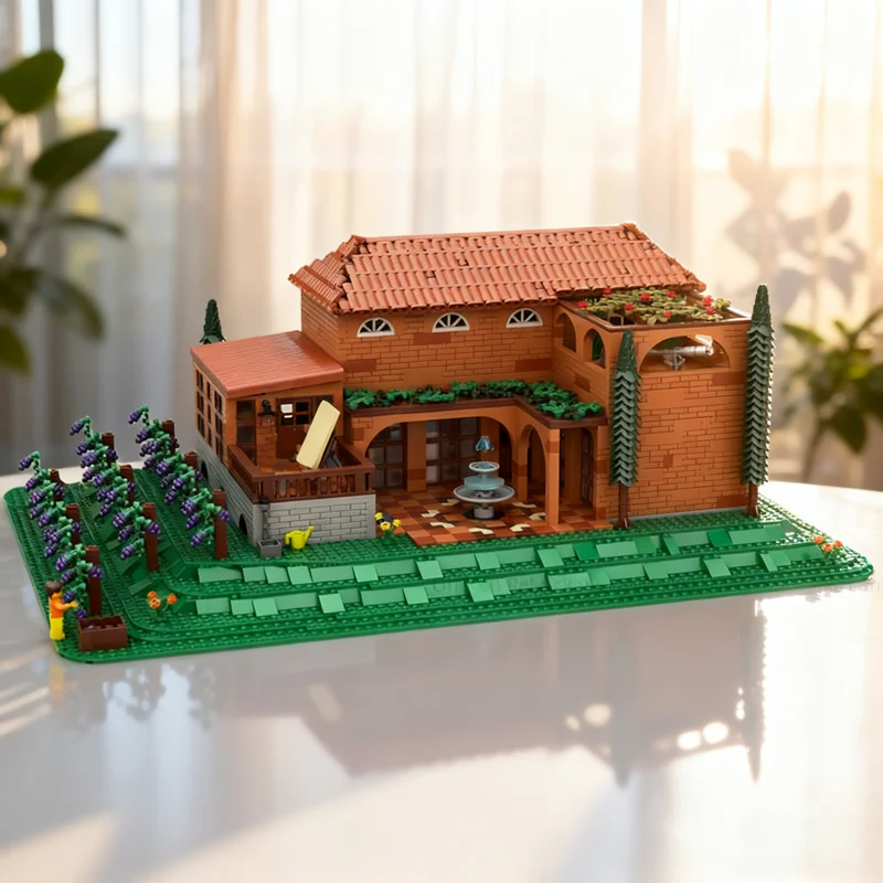 

4000 шт. MOC тосканская вилла и винирий, модель строительных блоков, сборка, креативная идея, рождественский подарок, кирпичные игрушки для детей