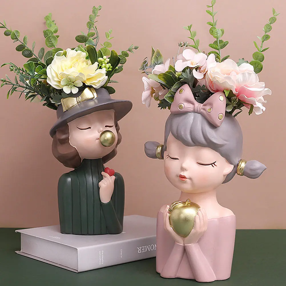 

1 шт. Милый кашпо из смолы для суккулентов с дренажным отверстием, маленький цветочный горшок для декора стола, дома, сада, комнатных растений