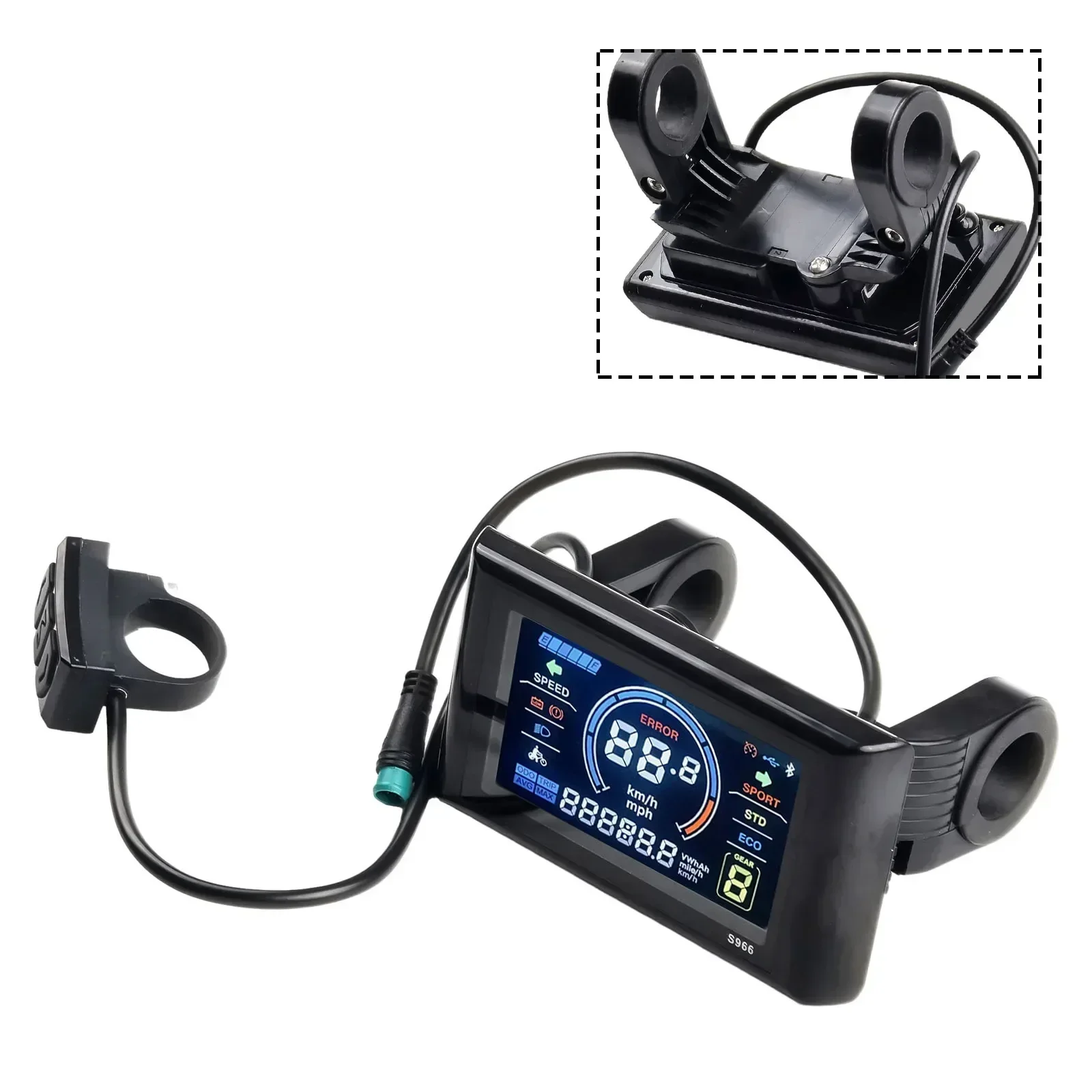 Electric Bike Display Control Black E-bicycle Electric Bicycle LCD-S966 24-72V 5pin Agreement Colorful Control Display