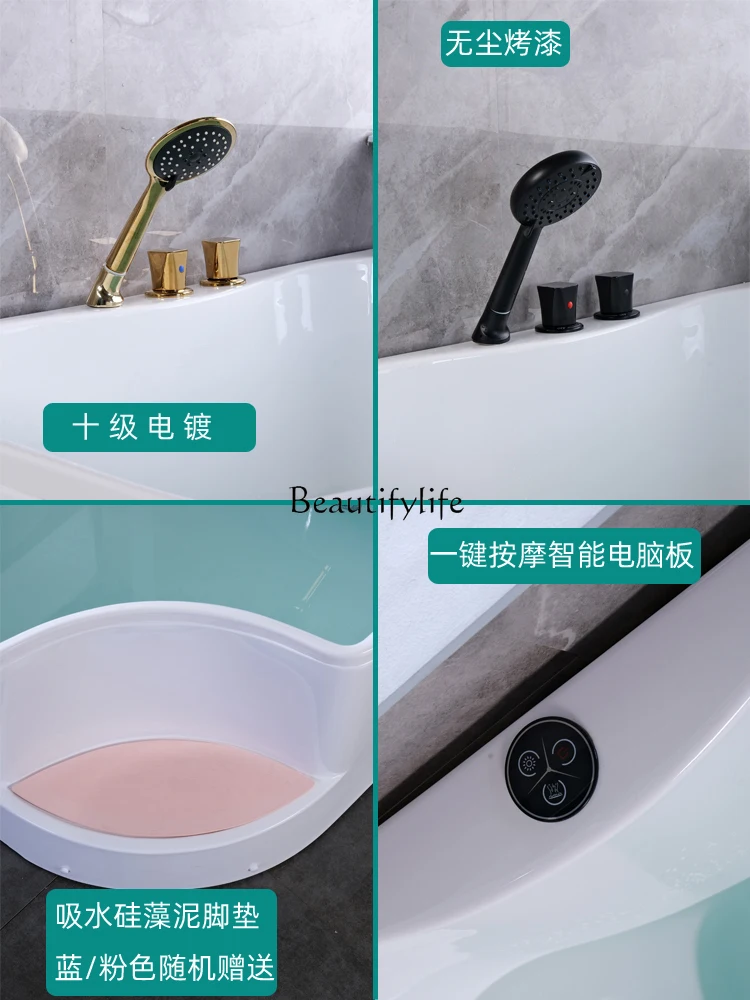 Acrylic Walk-in Small Bathtub Adult Full Body Adult Bathtub Mobile