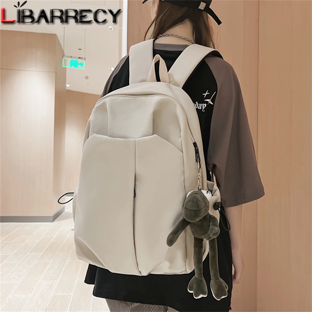 Mochila de Color sólido para mujer, mochilas escolares con múltiples bolsillos para adolescentes, mochila antirrobo para ordenador portátil, bolsa de viaje informal Unisex