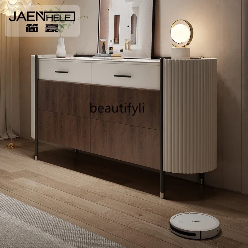

A44 Solid wood chest light luxury entrance living room bedroom storage cabinet rock slab six edge cabinet
