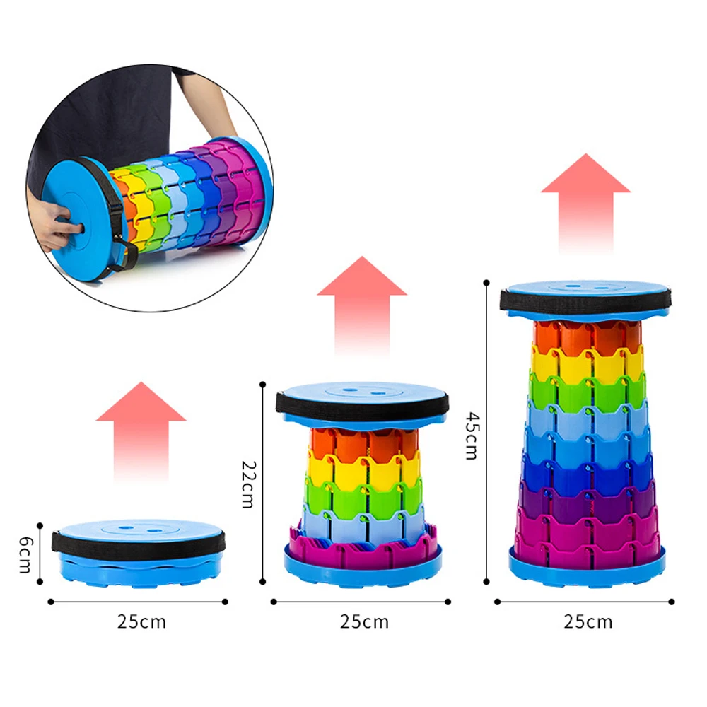 Выдвижные красочные стулья радужные складные Mazars 7-45 см регулируемая высота уличные стулья для путешествий водонепроницаемые высокая