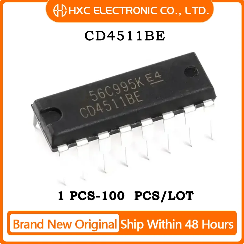 10PCS/100PCS CD4511BE CD4511 HEF4511BP HCF4511 IC DRVR 7 SEGMENT 16DIP 100% New Original Chip