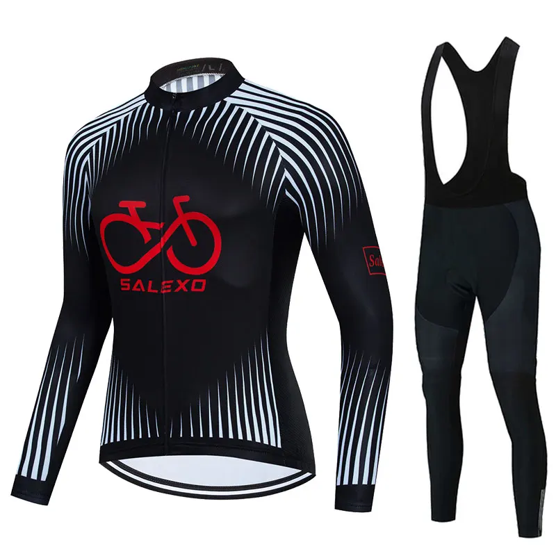 Cycling Jersey 2023 Mens Long Sleeve Cycling Clothes Breathable Racing Sport Cycling Jersey Set Spring Autumn Cycling Clothings