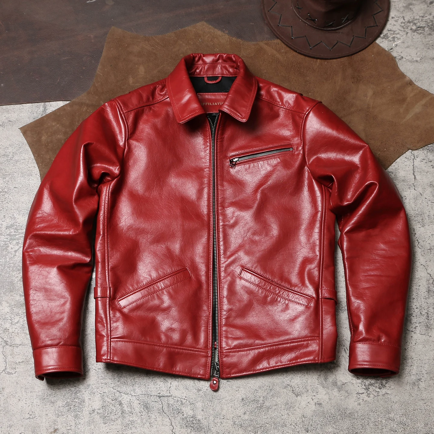 

Tailor Brando растительного дубления из воловьей кожи, классическая мужская винтажная байкерская куртка из натуральной кожи с лацканами 1930-х годов