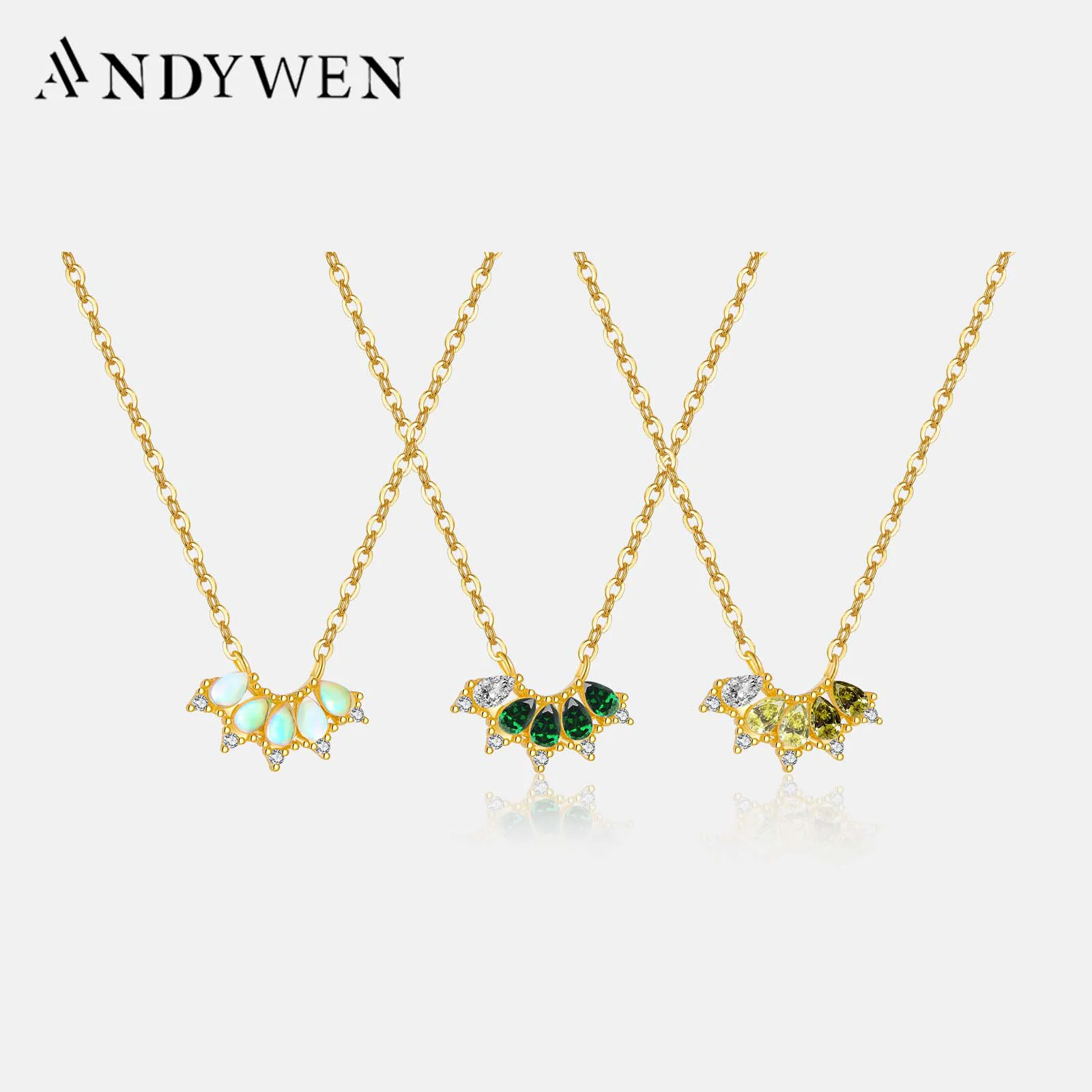 قلادة سلسلة طويلة من الفضة الإسترلينية والذهب من العقيق ، أحجار كريمة ملونة ، قلادة زهرة الملكة ، هدية فالنتينز ، الربيع ،