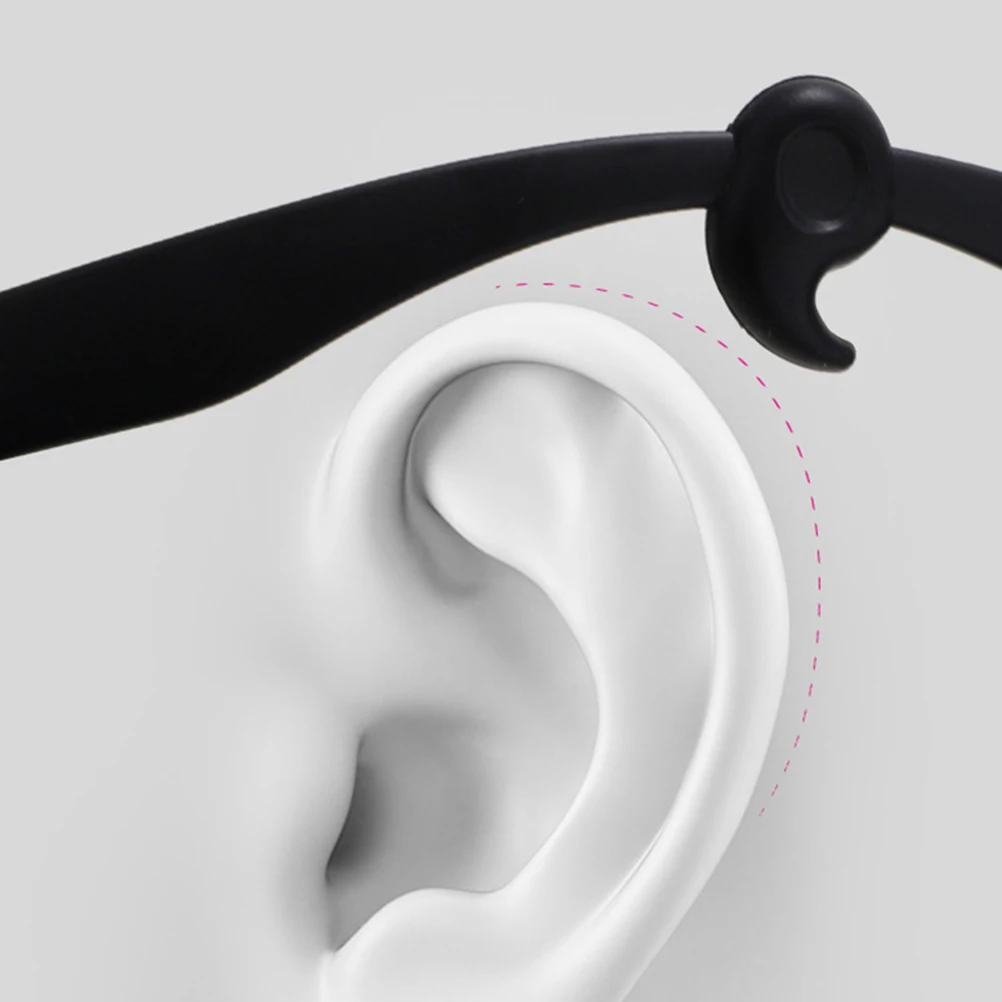 

20 Pairs Non-slip Earmuffs Glasses Hooks Eyeglass Grip Grips Round Silica Gel Grippers Anti Cuff