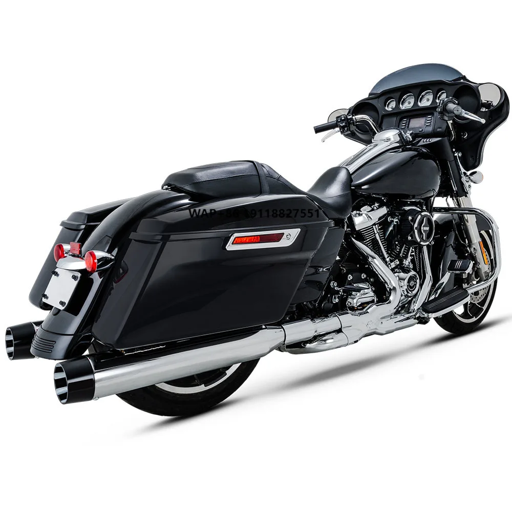 

New High Performance Stainless Steel Chrome Motorcycle Exhaust Pipes Muffler 2-Into-1 System Fit for 2017-2023 Touring