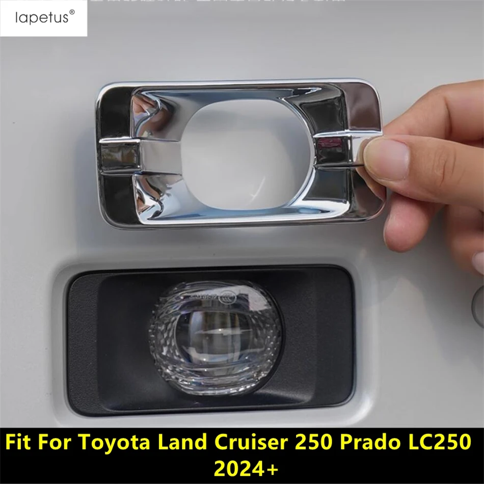 

For Toyota Land Cruiser 250 Prado LC250 2024 2025 Car Front Fog Light Lamp Frame Cover Trim ABS Chrome / Carbon / Black Exterior