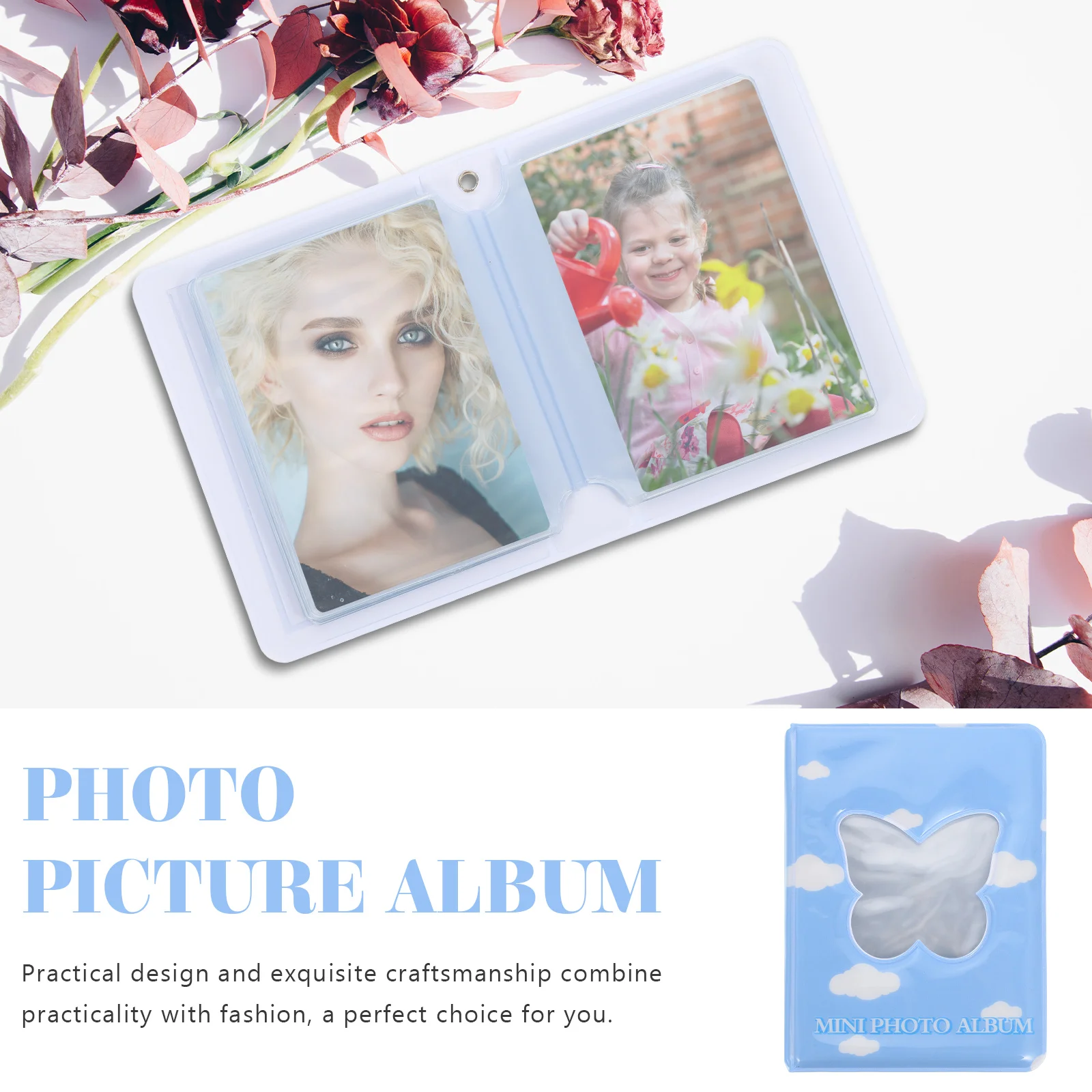 

Lovely Mini Photo Heart Hollow Design Practical Butterfly Album Book For Wedding Graduation Baby Photos Collection Storage