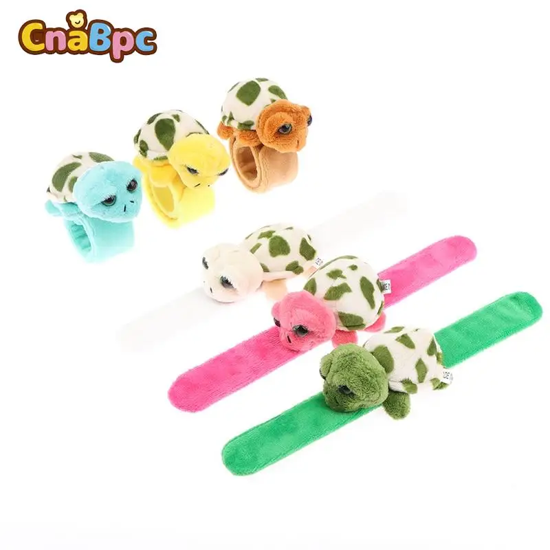 Cute Plush Tortoise Rabbit Wristband Turtle Slap Bracelet Slap Rings Slap Band Toy For Kids Party Favor Birthday Gifts Keychain