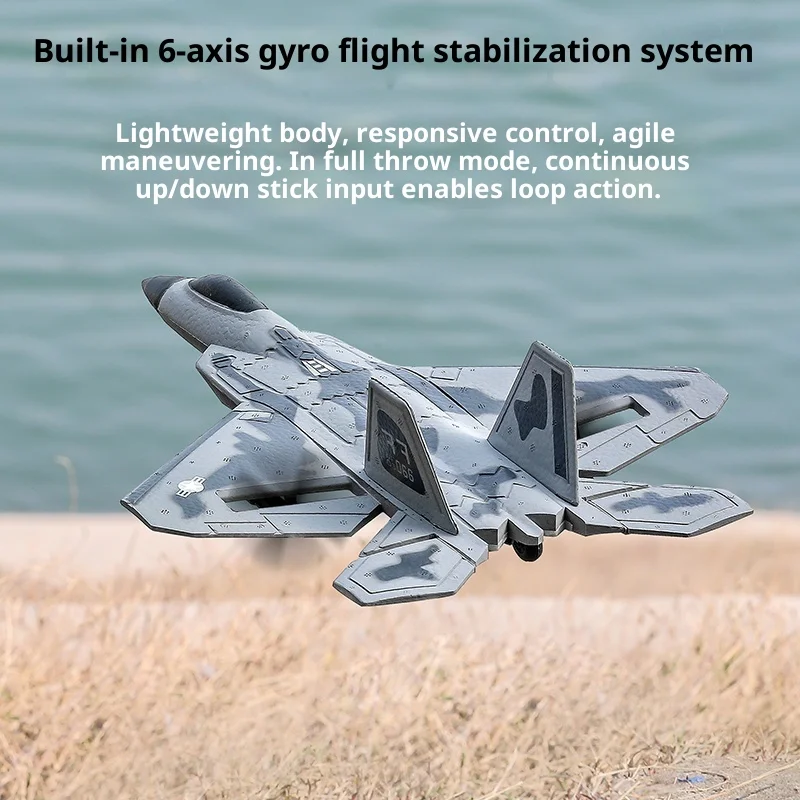 

Трехканальный самолет с дистанционным управлением, истребитель F-22 Raptor, модель самолета из пенопласта с фиксированным крылом, модель планера, детские игрушки