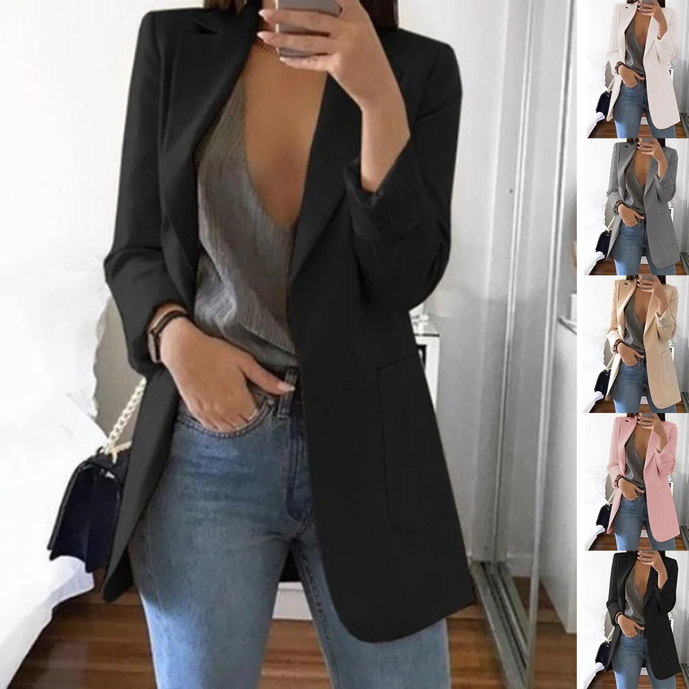 سترة نسائية عصرية ذات قصة ضيقة مع سترة بدلة أنيقة للاستخدام في التسوق والحياة الاجتماعية