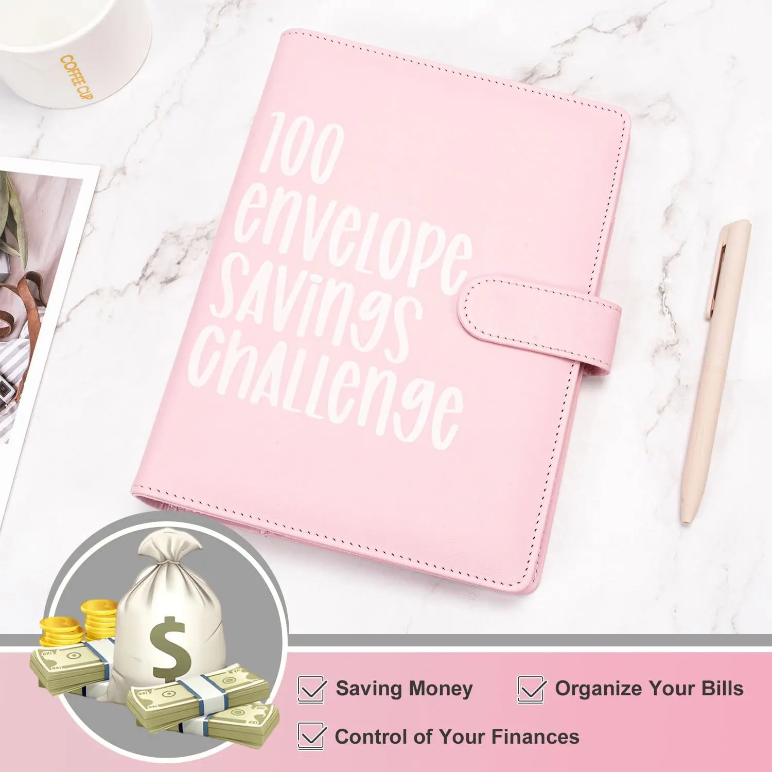 100 buste Money Saving Challenge Budget Binde per Budget Planner e risparmio di denaro-un modo facile e divertente per risparmiare $5,050