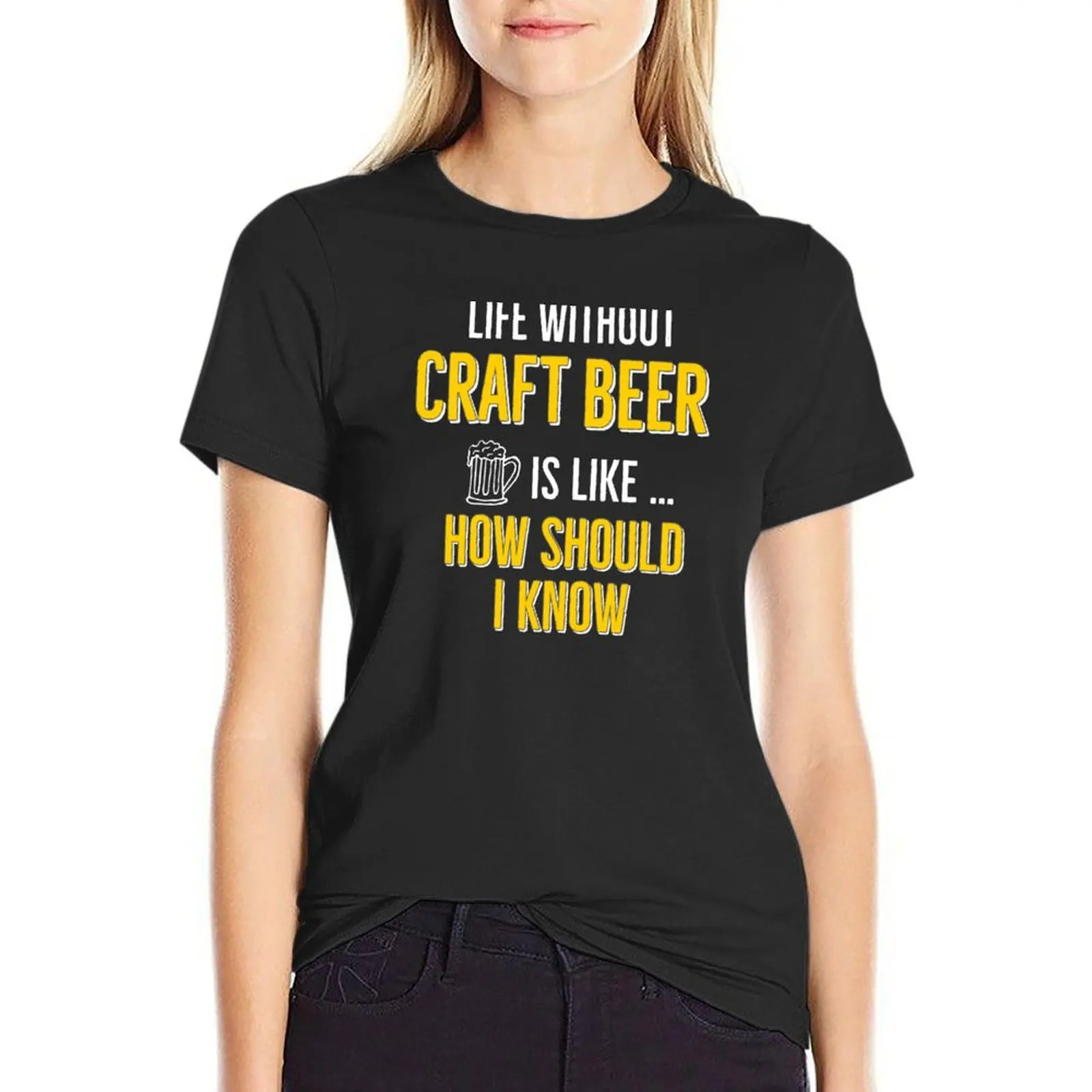 Craft Beer Hops Beer Drinking T-Shirt oversized tees tops shirts graphic tees Woman clothes