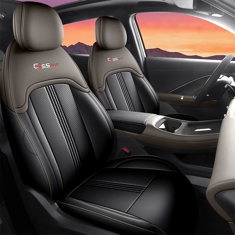 Waterproof Faux Leather Full Surround 5 Seats Seat Covers Fit 2026 Changan CS55 PLUS Auto Interior Modification Parts