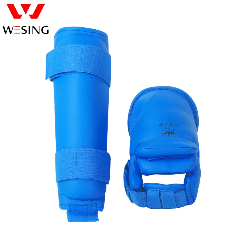 Wesing karate shin and instep guards Adult WKF karate training Equipment