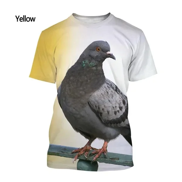 New Fashion Pigeon Animal Bird 3D Printing T Shirt Men\'s And Women\'s Summer Casual Short-sleeved Harajuku Style Street T-shirt