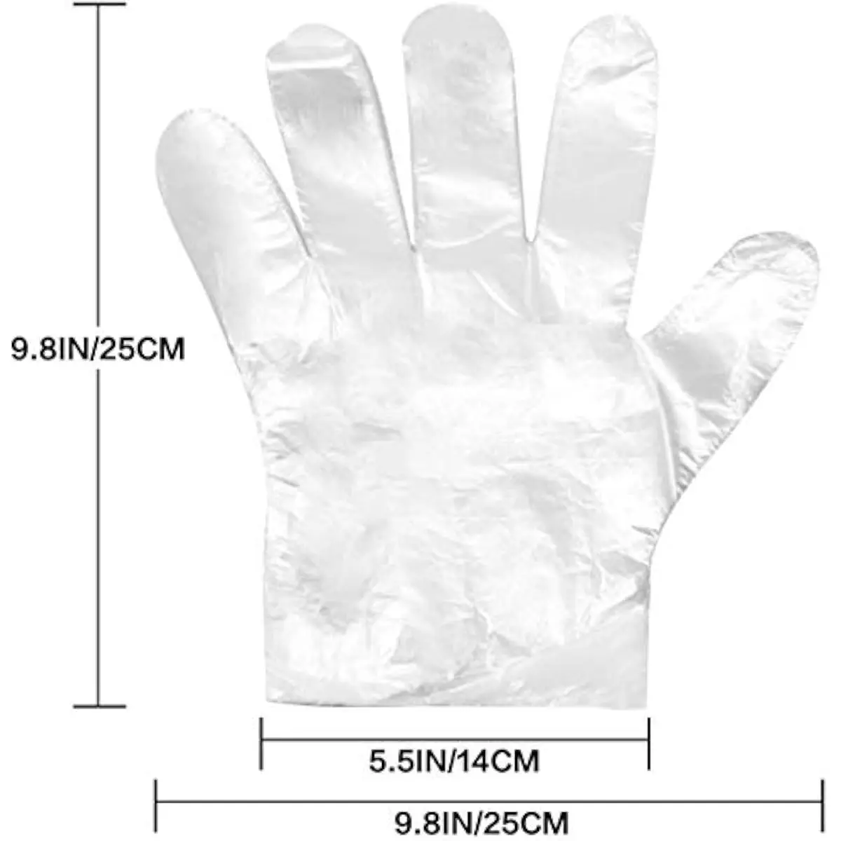 300pcs Disposable Plastic Gloves, Latex Free Powder Free Clear Polyethylene Hand Gloves Non-Sterile for Cleaning Cooking, Hair C
