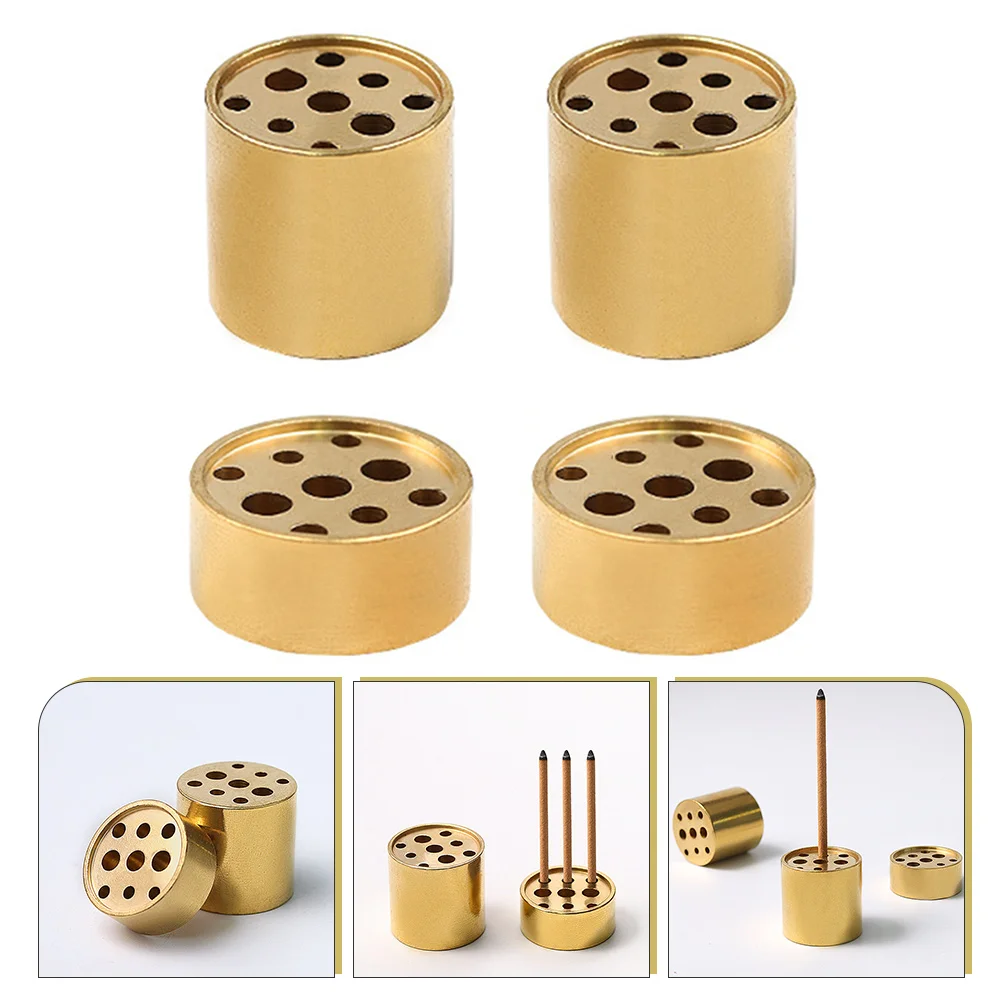 

4 Pcs Incense Stick Stylish Holder Copper Multi-hole Holders Conical Bases