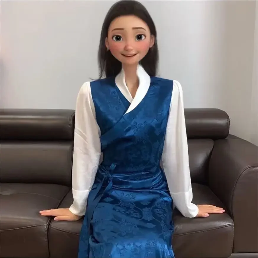 Summer Kangba Tibetan New Wave Dance Style Ethnic Pola Dress