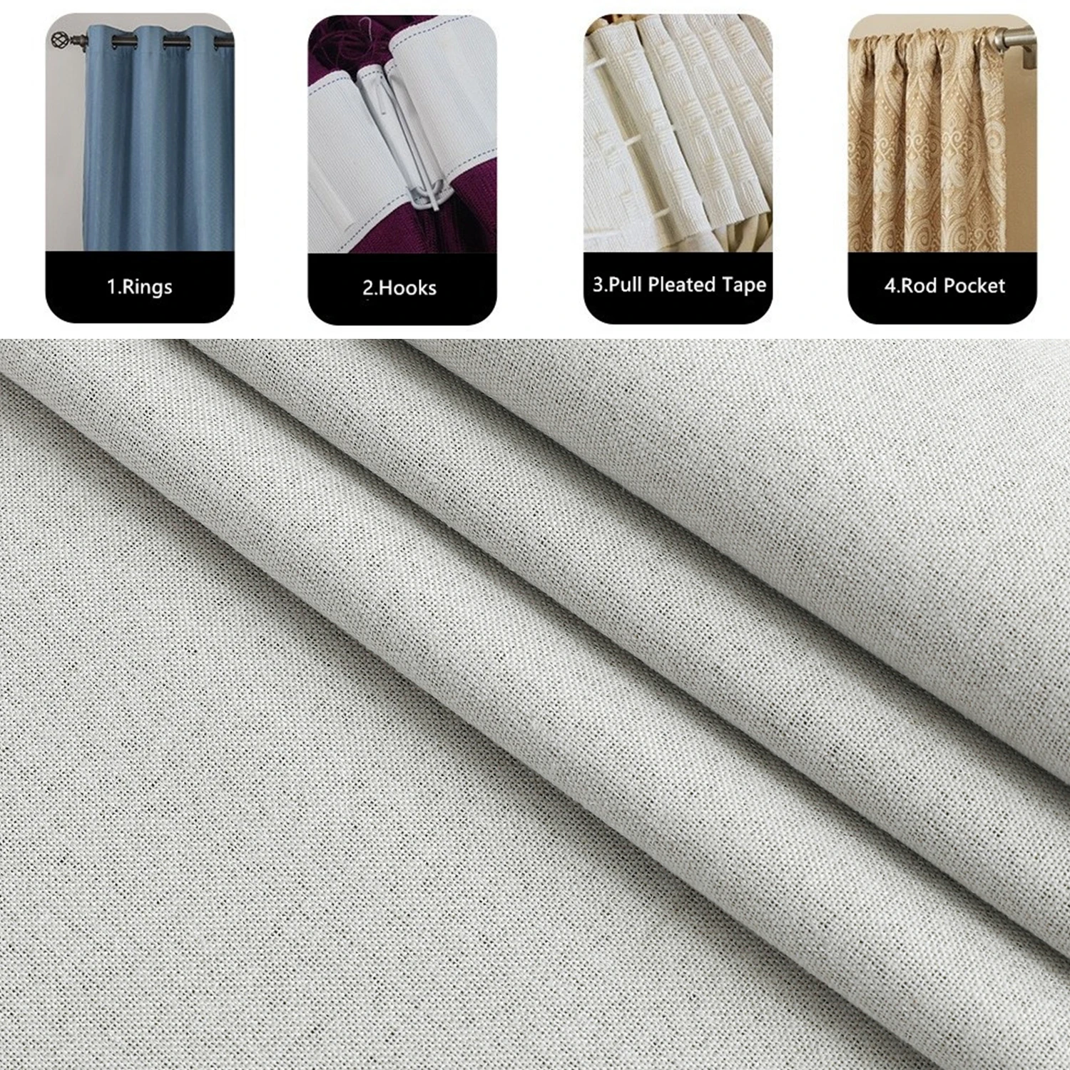 310cm Height Custom Made 100% Blackout Soundproof Curtain Blackout Faux Linen Curtains For Bedroom Living Room Drapes Window