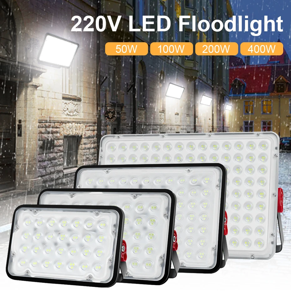 

Waterproof 50W 100W 200W 400W Led Flood Light Outdoor 220V Led Spotlight For Garden Cold Warm White Wall Lamp Reflector Led