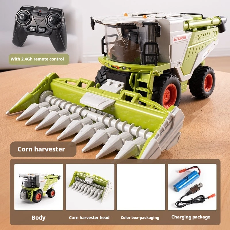 Delin DIY com pequeno carro de fazenda de simulação carro de fazenda elétrico com controle remoto brinquedos para crianças e meninos