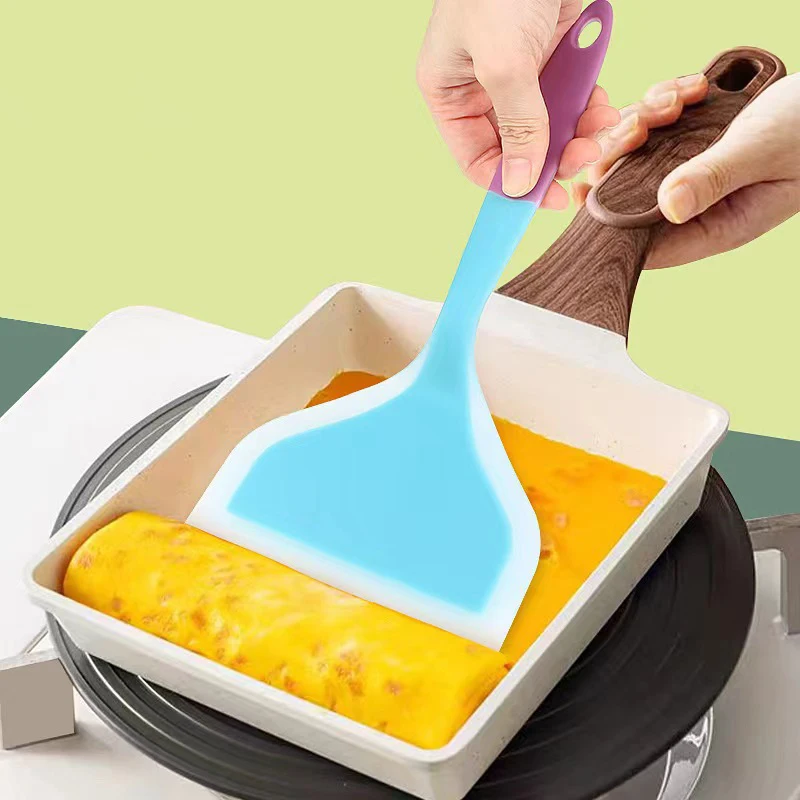 @*Multi-Purpose Non-Stick Pan Utensils - Silicone Egg Spatula, Wide Pancake Turner, And Egg Flipper For Cooking And Baking view 3