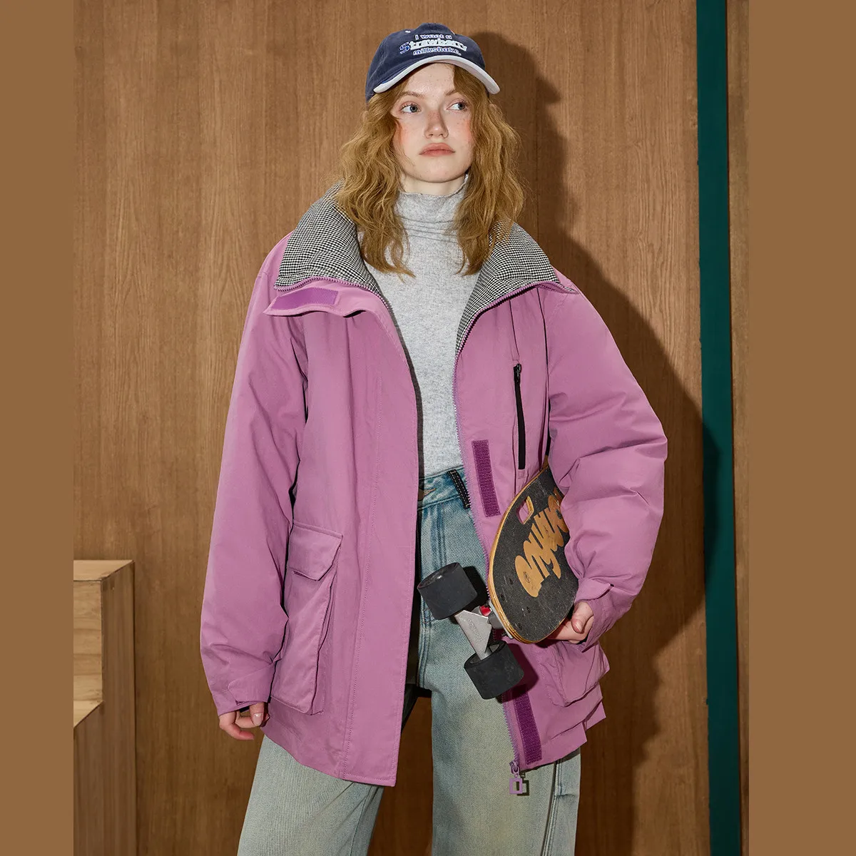 

Coolhut универсальное женское хлопковое пальто, зимняя куртка большого размера с лацканами, функциональная удобная верхняя одежда свободного покроя с несколькими карманами