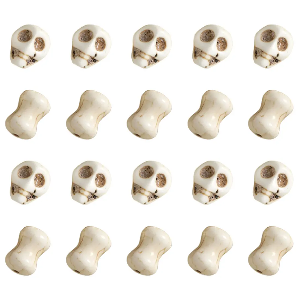 

Skull Beads for Crafting Jewelry Spacer Crafts Material Diy Loose White Turquoise Making Bracelet