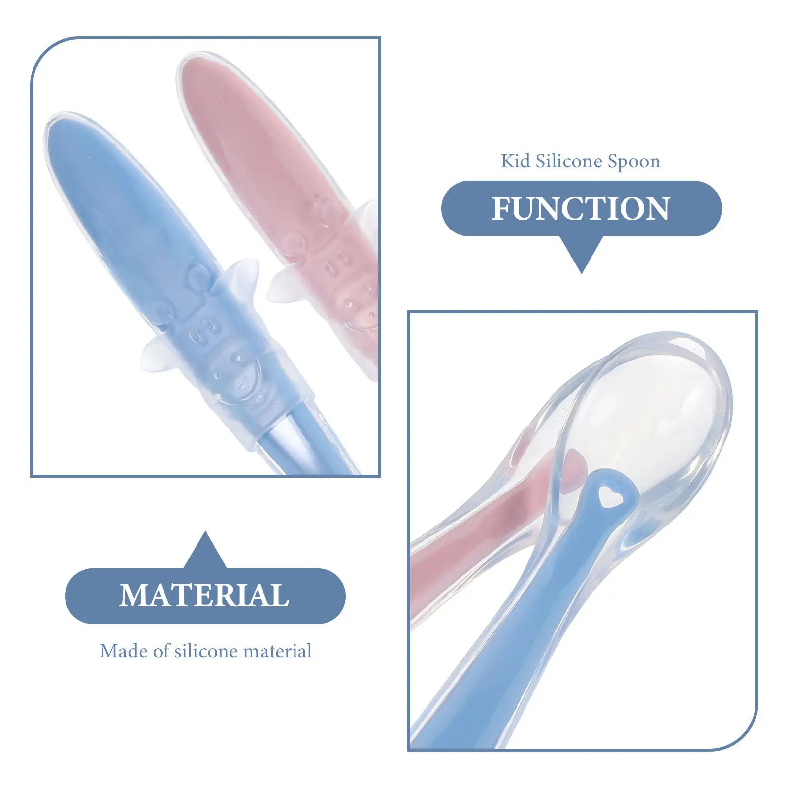 

Набор из 4 силиконовых ложек для кормления младенцев: для пюре, рисовой каши, прикорма. Гибкий мягкий наконечник, легко моется.