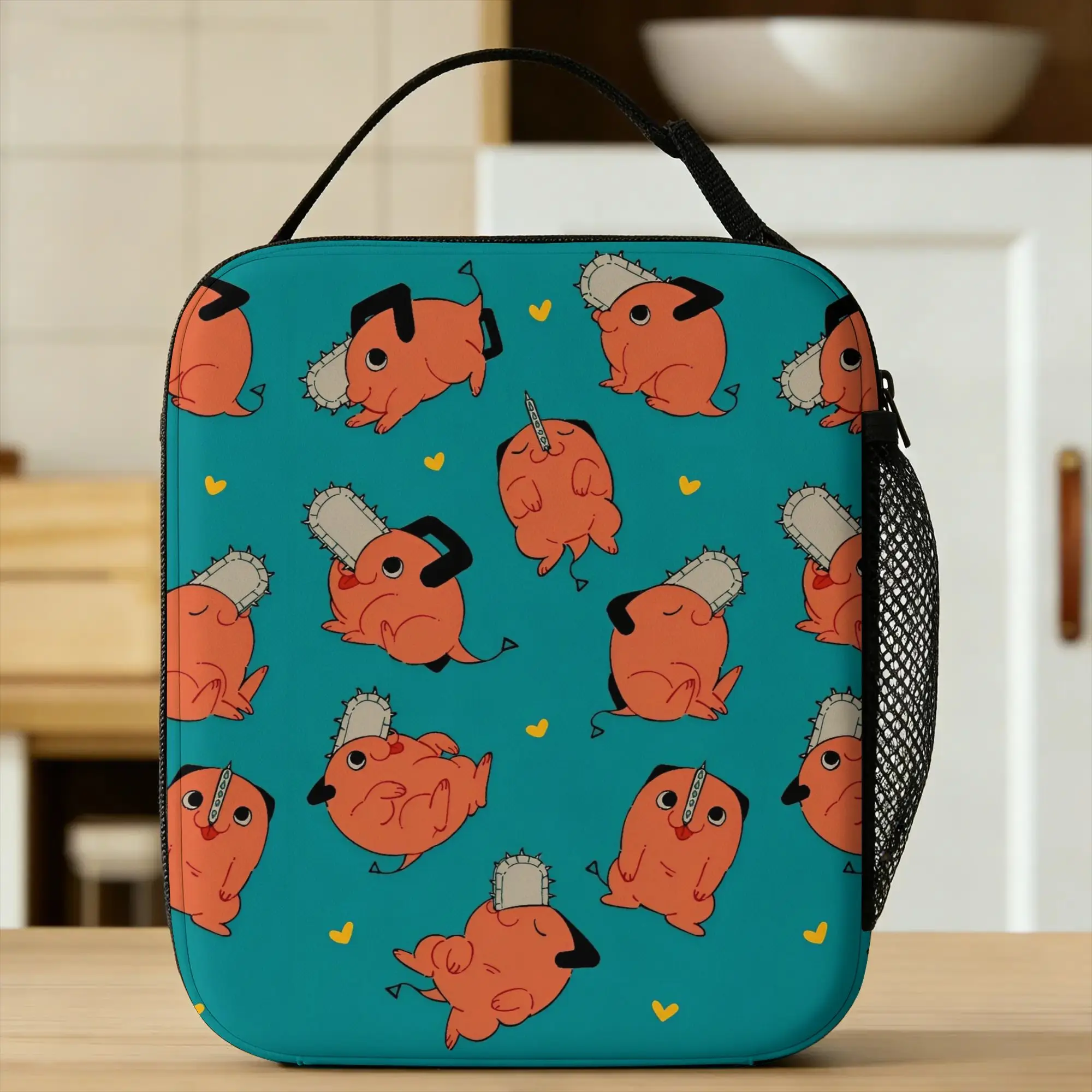 Anime C-Chainsaws Man  Insulated Lunch Bags Portable Cartoon Meal Container Thermal Bag Tote Lunch Box School  Picnic Girl Boy
