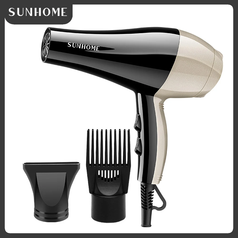 SUNHOME 3-Piece Professional Hair Dryer Set ,1800W Negative Ionic Fast Dry Low Noise Blow Dryer, Professional Salon Hair Dryers