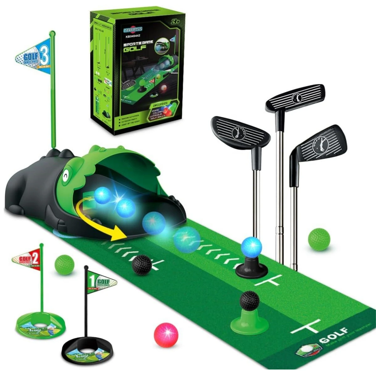 Kinderen Speelgoed Golfset Auto Returner Nachtlampje Golfballen Mat Peuter Mini Golfspel Binnen Buiten Sport Speelgoed Jongens Kerstcadeau