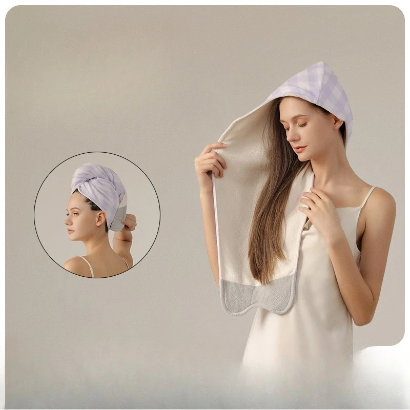 No-Tie Self-Adhesive Hair Towel for Women – Ultra-Absorbent, Quick-Drying, 10A Antibacterial, Home-Use Hair-Wrapping Towel