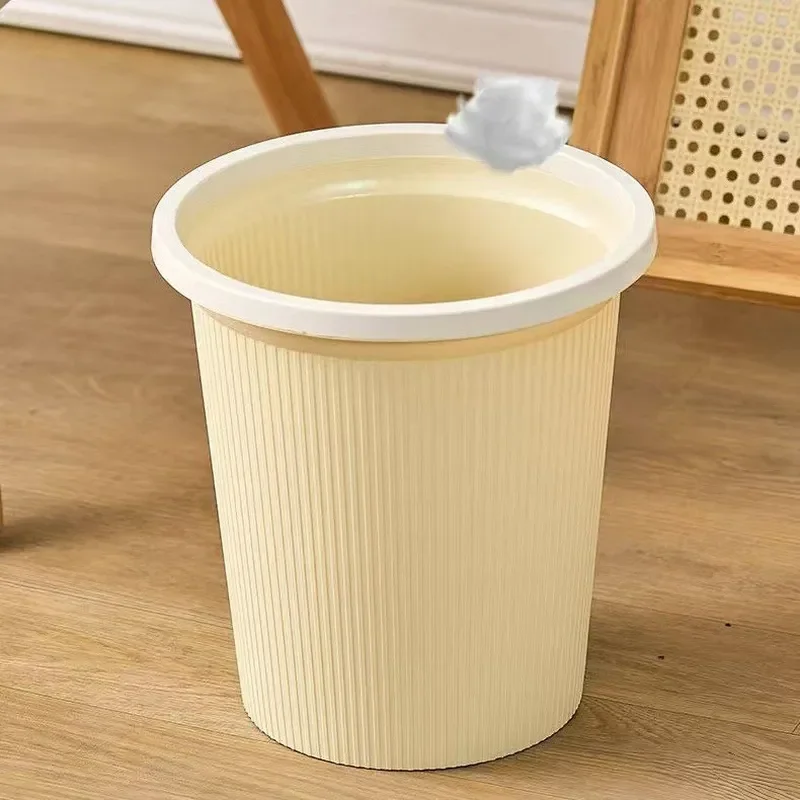 for Large Capacity Cream Air Pressure Ring Trash Can for Household Living Room Bathroom Kitchen Bedroom High Value Waste
